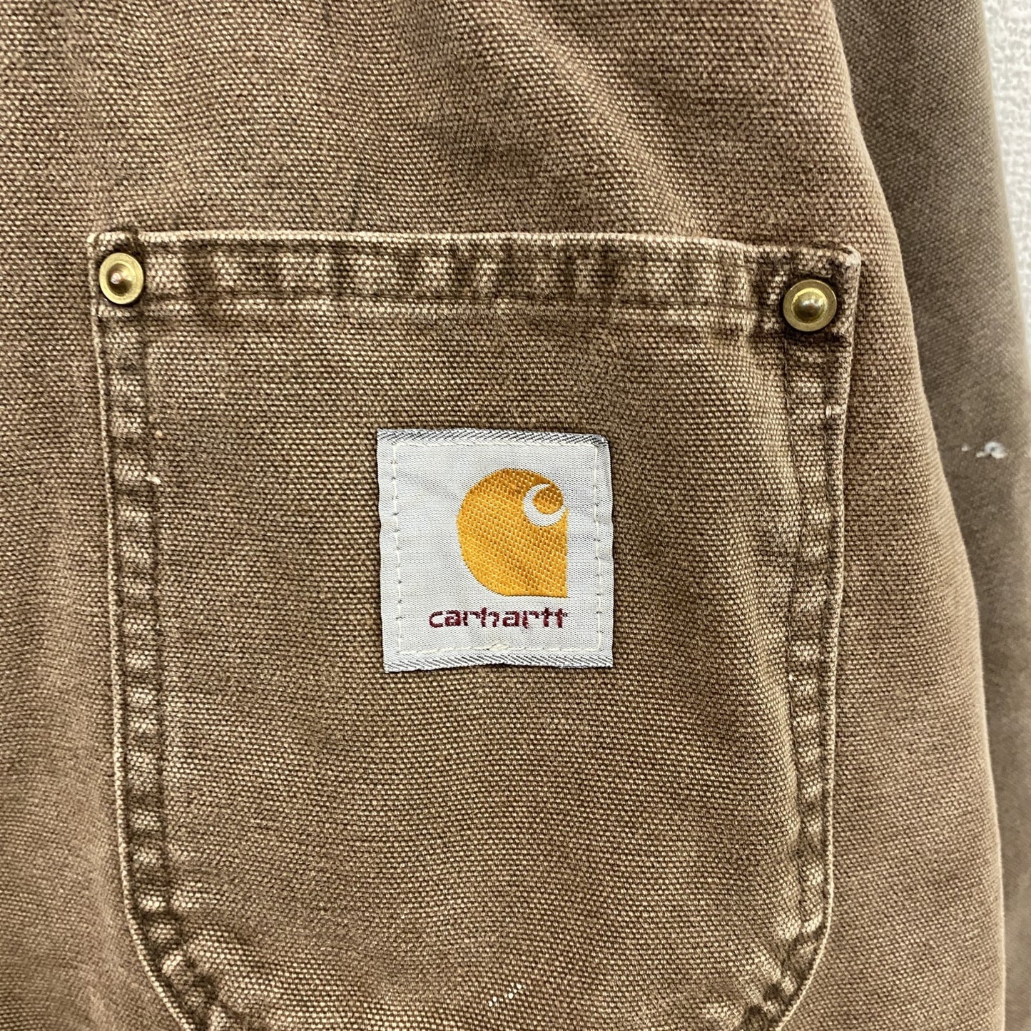 ～90s　carhartt　カーハート　ミシガンチョアコート　ダックカバーオール　ブランケットライナー　茶色　ブラウン　Lサイズ