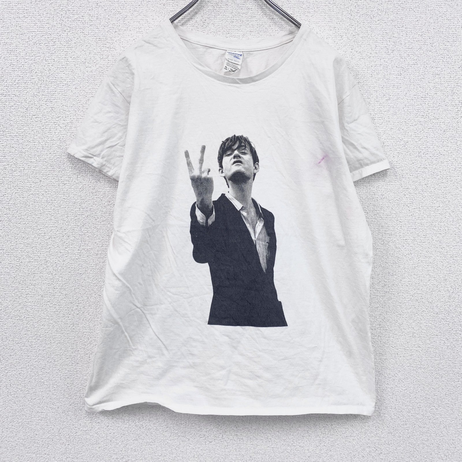 GILDAN　ギルダン　ジャーヴィスコッカー　半袖プリントTシャツ　バンドＴ　白　ホワイト　XLサイズ　古着
