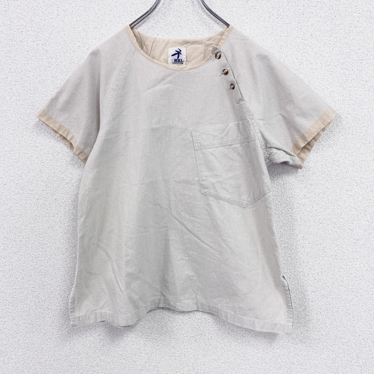 HAI SPORTING GEAR　イッセイ ミヤケ　半袖Tシャツ　ヘンリーネック　ベージュ