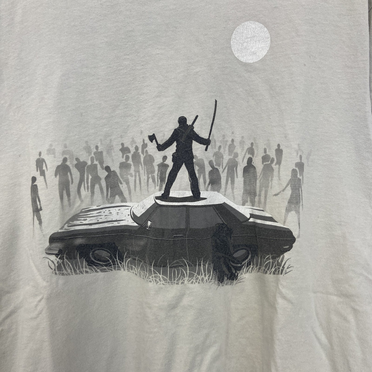 threaddless　半袖プリントゲームTシャツ　ゾンビサバイバル　灰色　グレー　Mサイズ　古着
