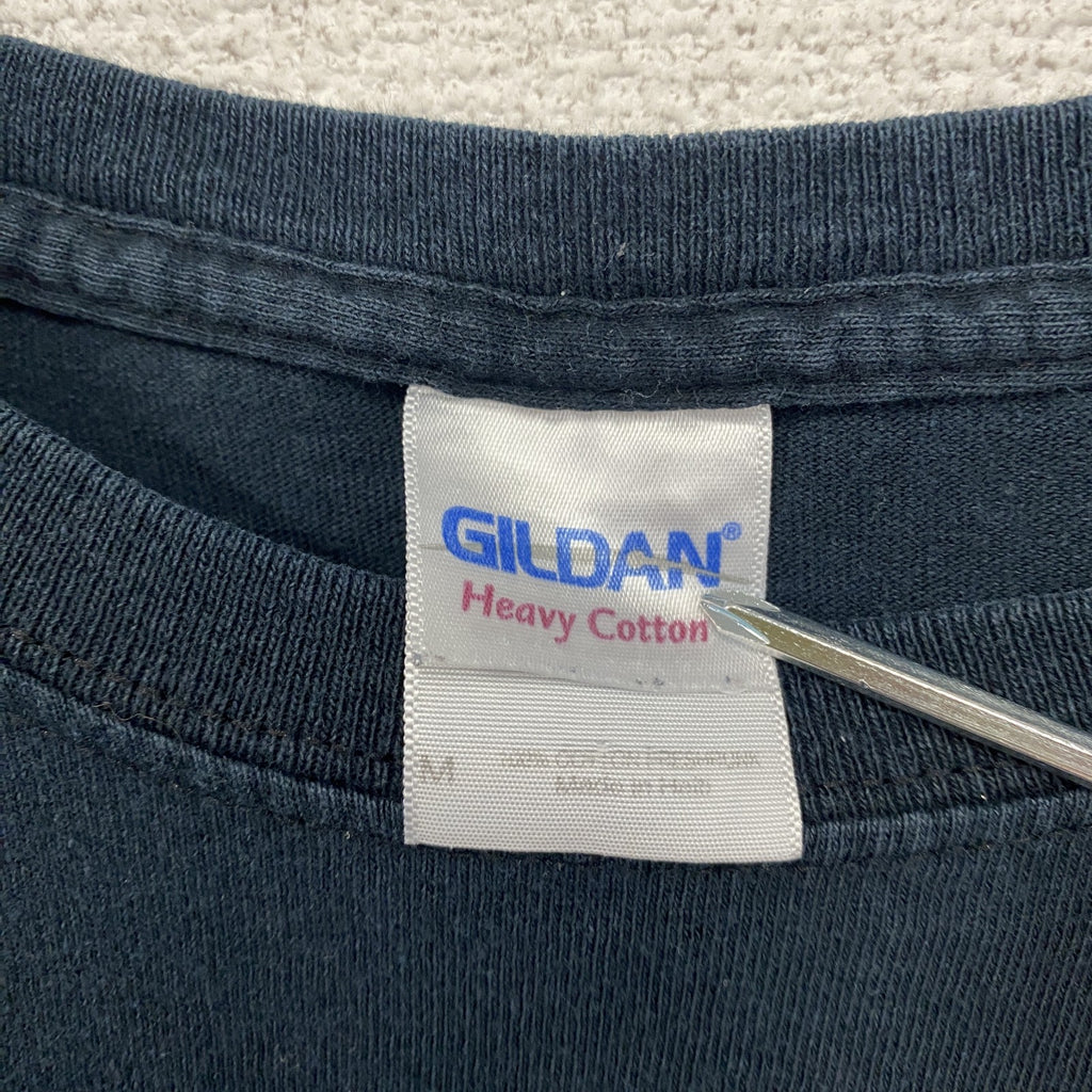 GILDAN　ギルダン　半袖プリントTシャツ　メッセージT　D.A.R.E.　_　ブラック　Mサイズ　古着