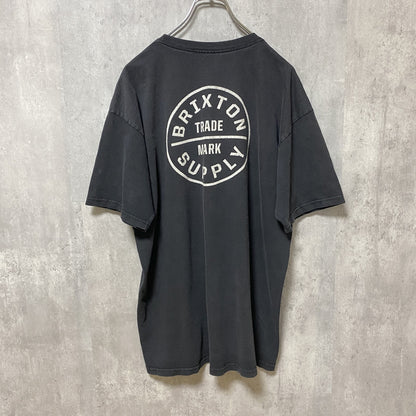 古着 used　半袖クルーネックロゴプリントTシャツ　バックプリント　メキシコ製　黒　ブラック　レトロデザイン　Lサイズ