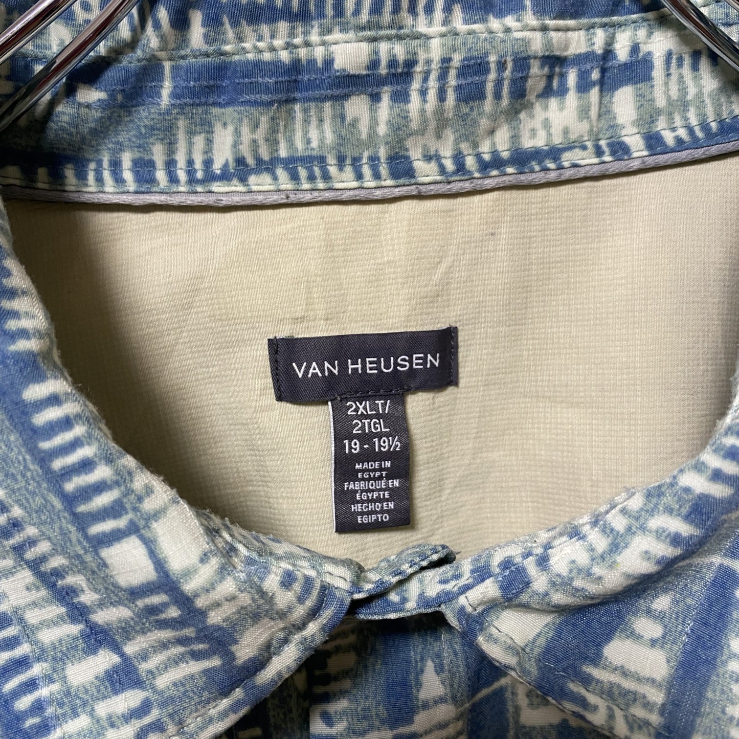 古着 used　VAN HEUSEN 半袖総柄ポロシャツ　ヴィンテージ　オーバーサイズ　ビッグシルエット 2XLサイズ