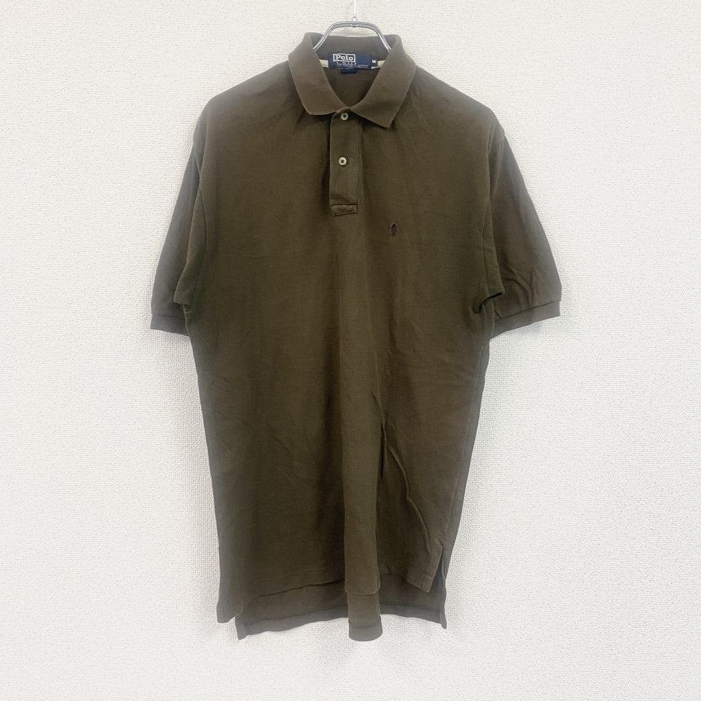 POLO by Ralph Lauren　ラルフローレン　半袖ポロシャツ　刺繍ロゴ　ワンポイント　茶色　ブラウン　Mサイズ　古着