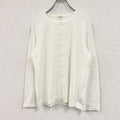 pierre cardin　ピエールカルダン　クルーネックニットカーディガン　オフホワイト　42サイズ セーター ニットセーター メンズ 古着