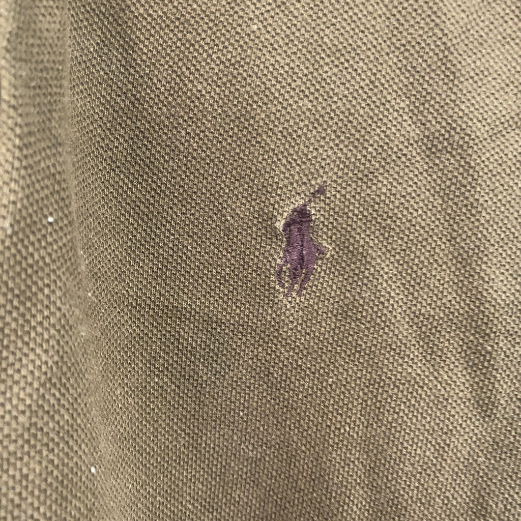 POLO by Ralph Lauren　ラルフローレン　半袖ポロシャツ　刺繍ロゴ　ワンポイント　茶色　ブラウン　Mサイズ　古着