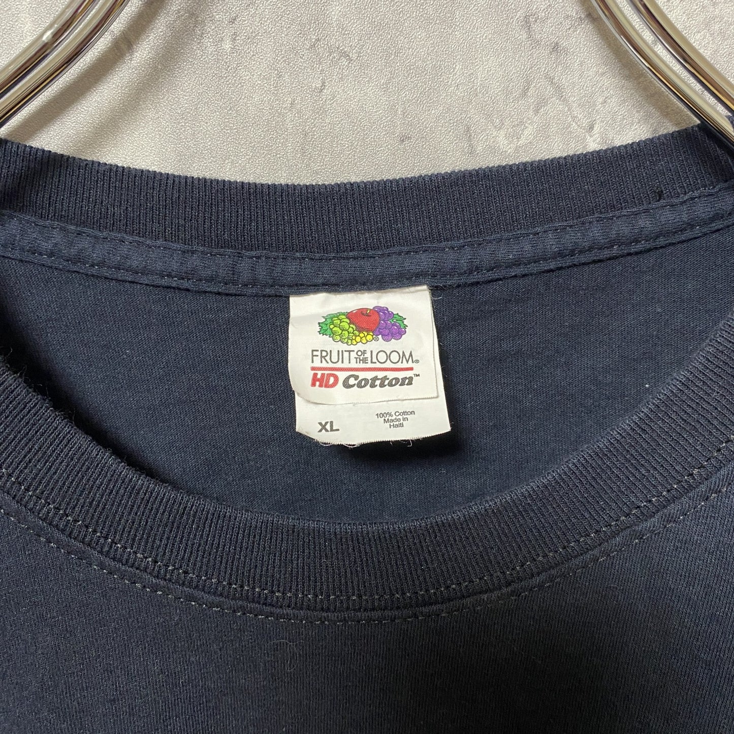 古着 used　FRUIT OF THE LOOM 半袖プリントTシャツ　黒　ビッグシルエット　オーバーサイズ　XLサイズ