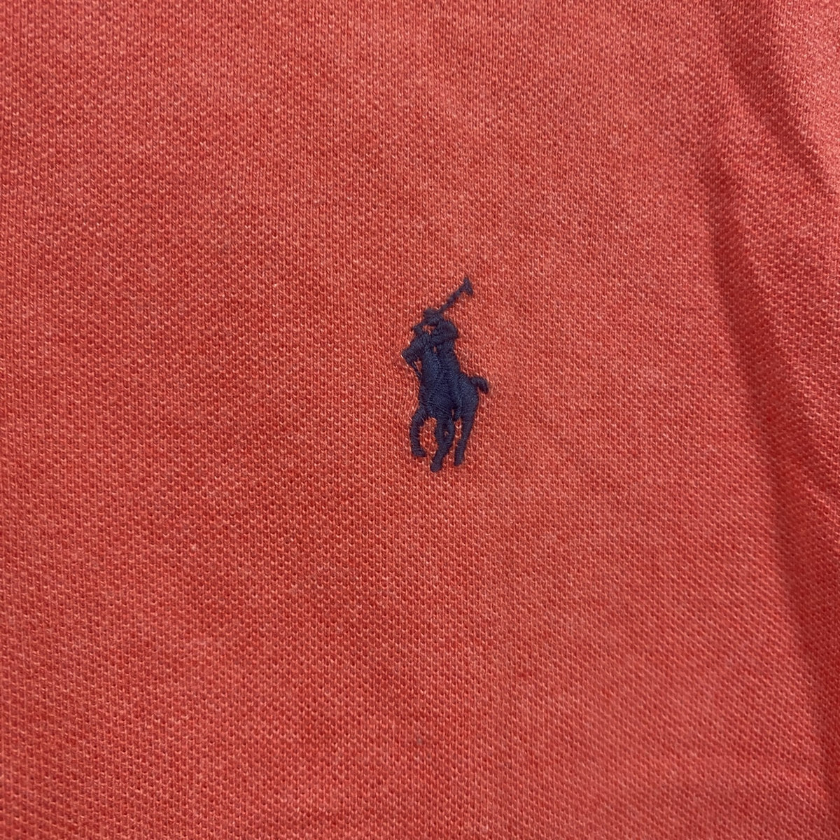 POLO RALPH LAUREN　ラルフローレン　半袖ポロシャツ　刺繍ロゴ　ワンポイント　コーラルピンク　XLサイズ メンズ コットン 古着