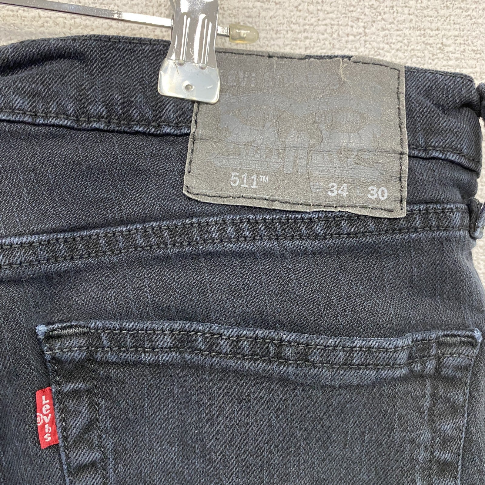 Levi’s　リーバイス　511　ブラックデニムパンツ/ジーンズ　ジップフライ　黒　ブラック　W34サイズ　古着