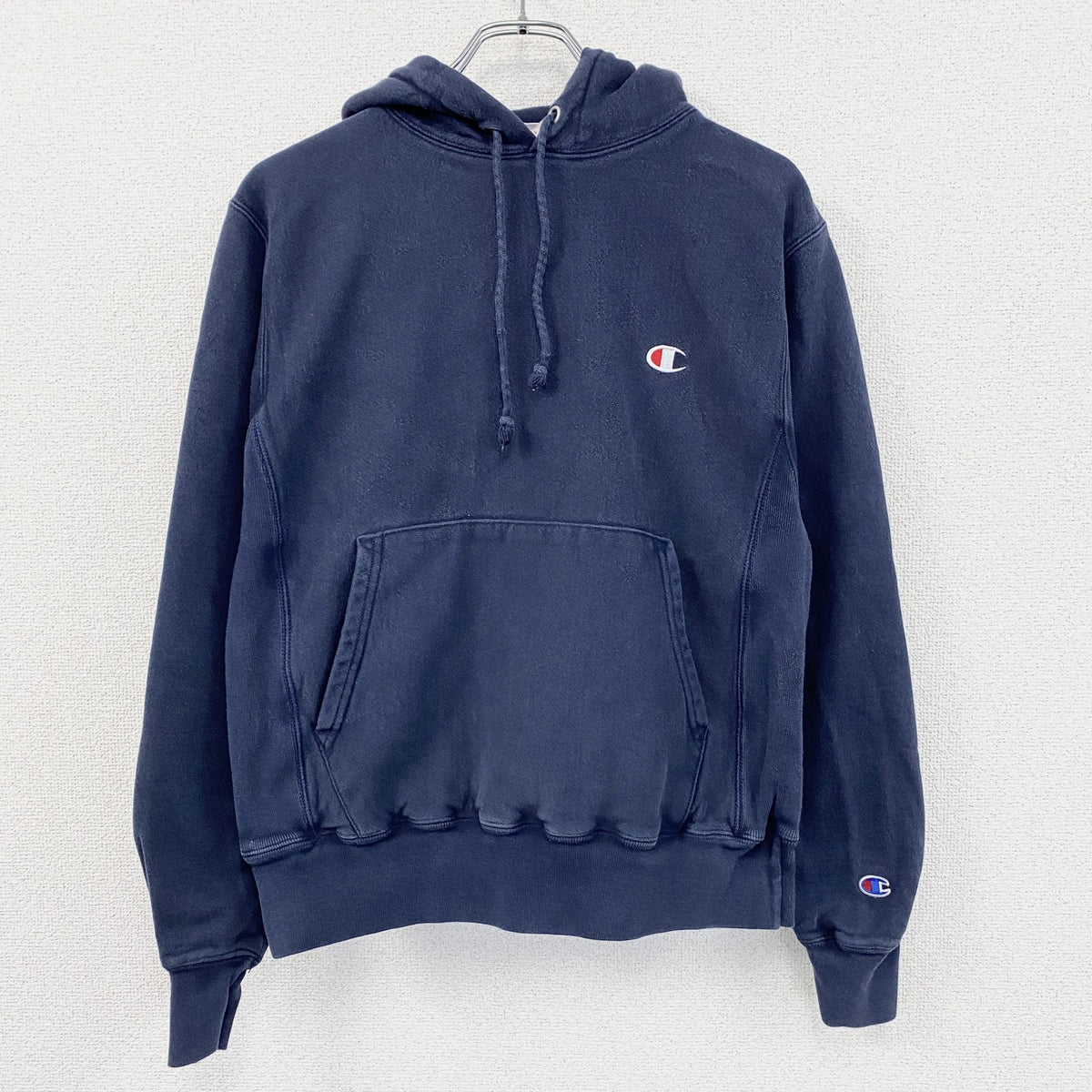 Champion　チャンピオン　リバースウィーブ　スウェットパーカー/フーディー　紺　ネイビー　Sサイズ トレーナー スウェットトップス フード付き 古着