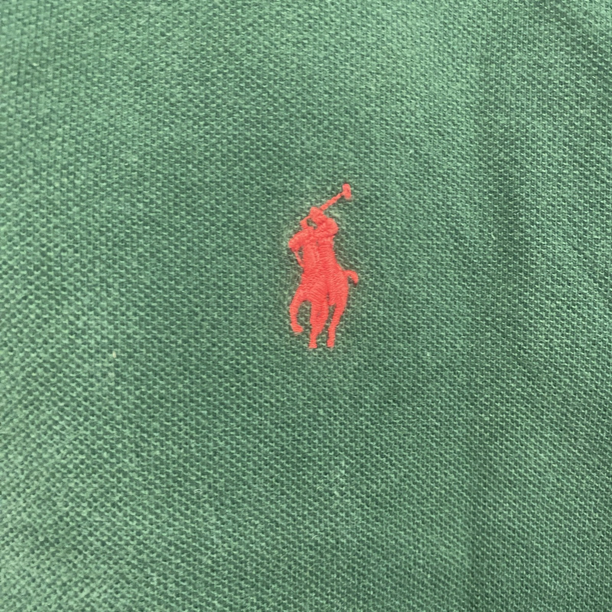 POLO RALPH LAUREN　ラルフローレン　半袖ポロシャツ　刺繍ロゴ　緑　グリーン　Mサイズ　古着