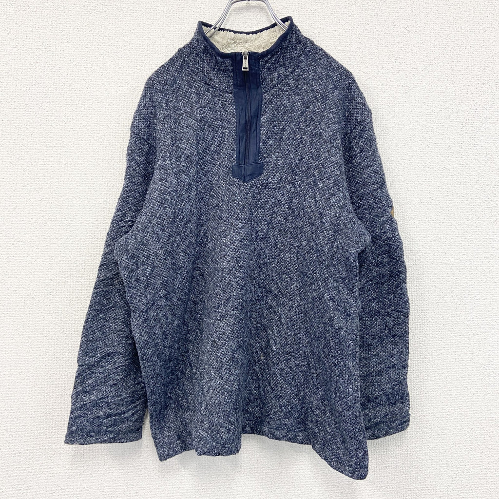 ORVIS　オービス　フリースジャケット/ボアジャケット　ハーフジップ　紺　ネイビー　Lサイズ　古着