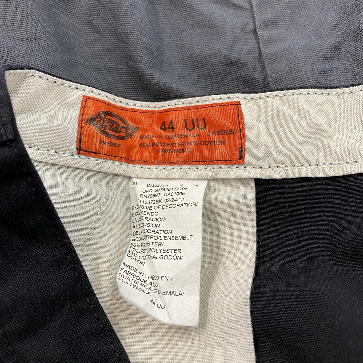 Dickies　ディッキーズ　カーゴパンツ　ワークパンツ　ジップフライ　黒　ブラック　44サイズ　古着