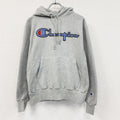 Champion　チャンピオン　リバースウィーブ　スウェットパーカー/フーディー　刺繍ロゴ　霜降りグレー　Mサイズ　古着