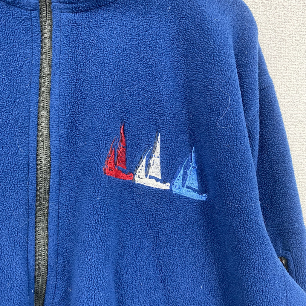 90s　crazy shirts　クレイジーシャツ　フリースジャケット/ボアジャケット　刺繍ロゴ　青　ブルー　XLサイズ　　ヴィンテージ　古着