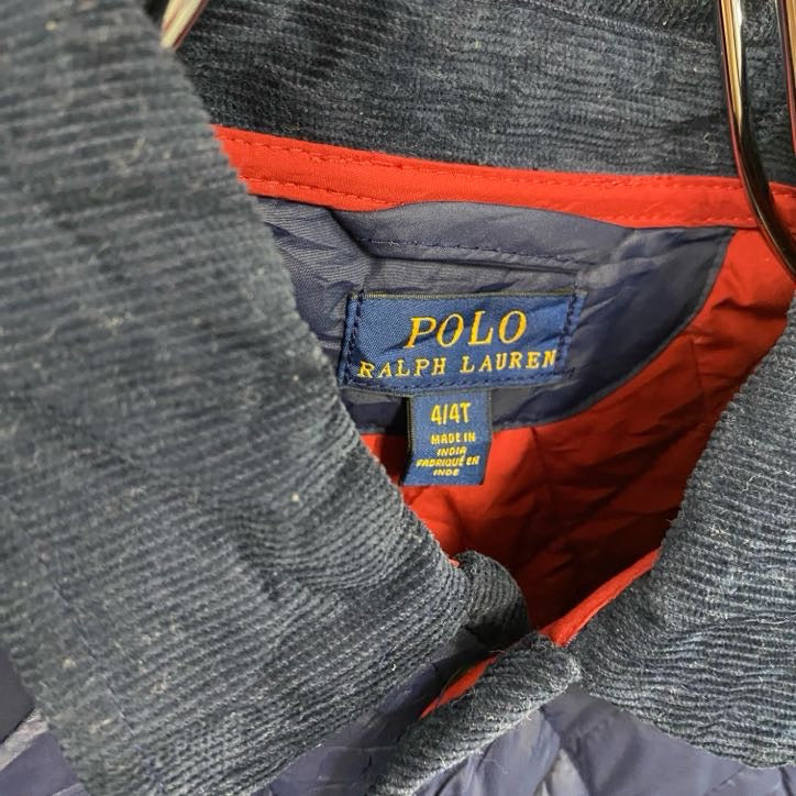 POLO RALPH LAUREN　ポロラルフローレン　キルティングジャケット　紺　ネイビー　4/4Tサイズ　古着