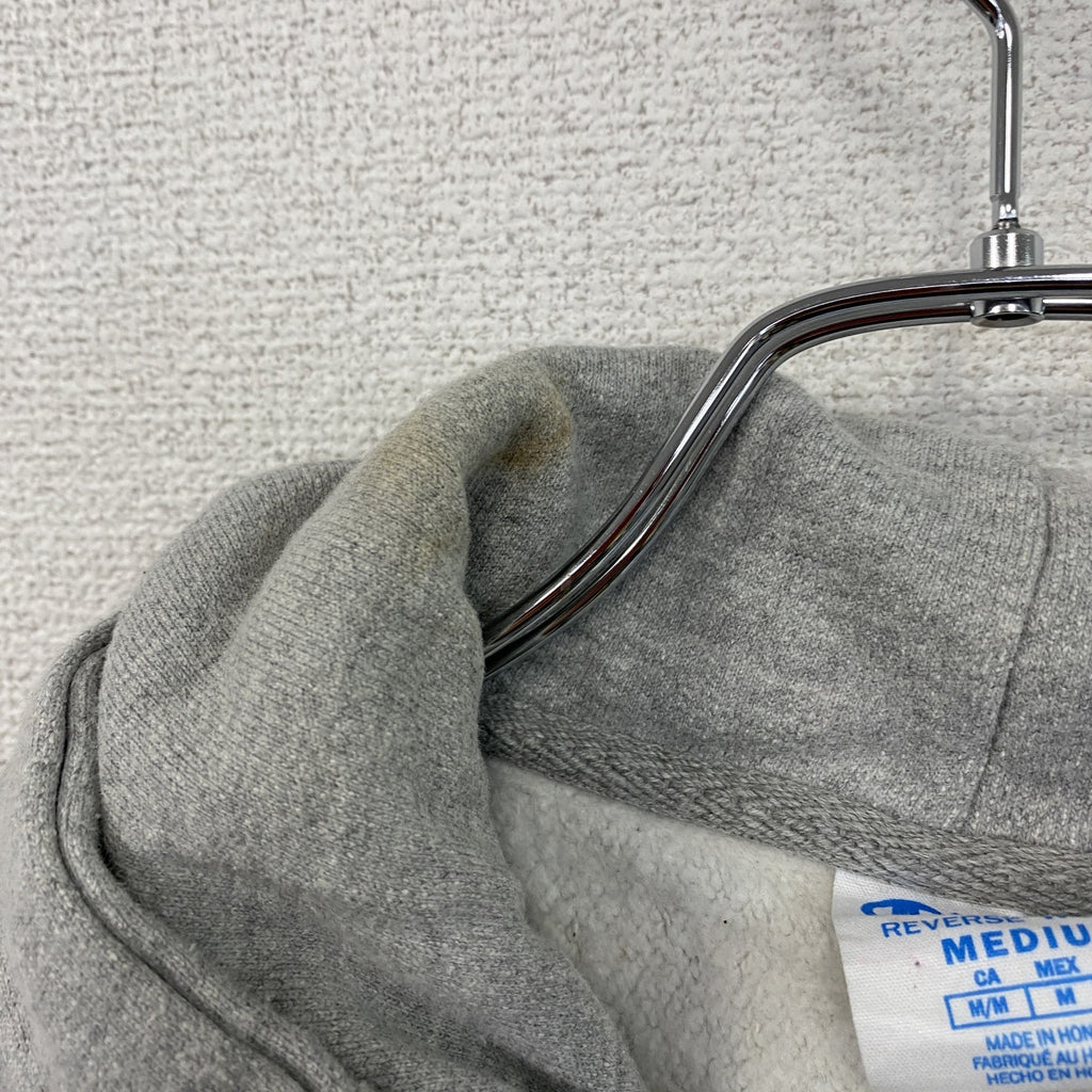 Champion　チャンピオン　リバースウィーブ　スウェットパーカー/フーディー　刺繍ロゴ　霜降りグレー　Mサイズ　古着