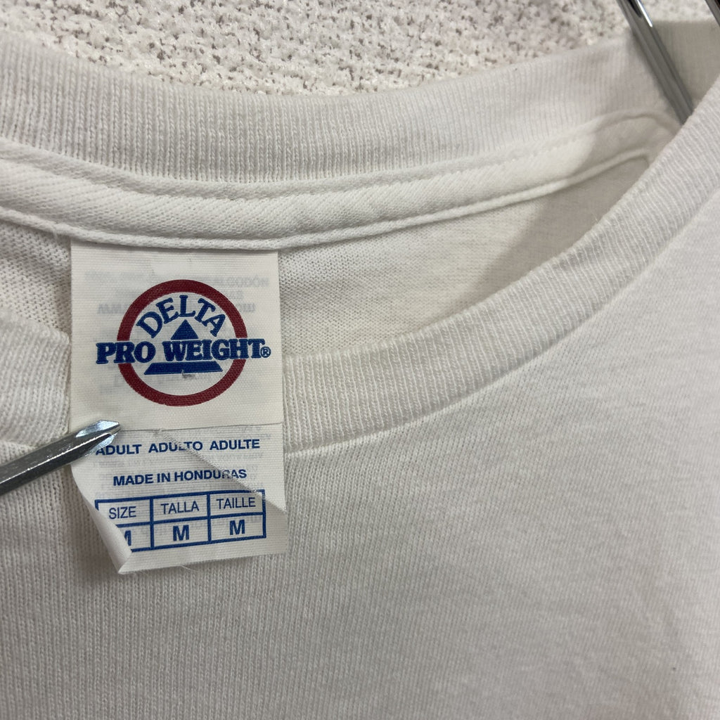 DELTA　デルタ　半袖プリントTシャツ　アーチプリント　白　ホワイト　Mサイズ カットソー メンズ コットン 古着