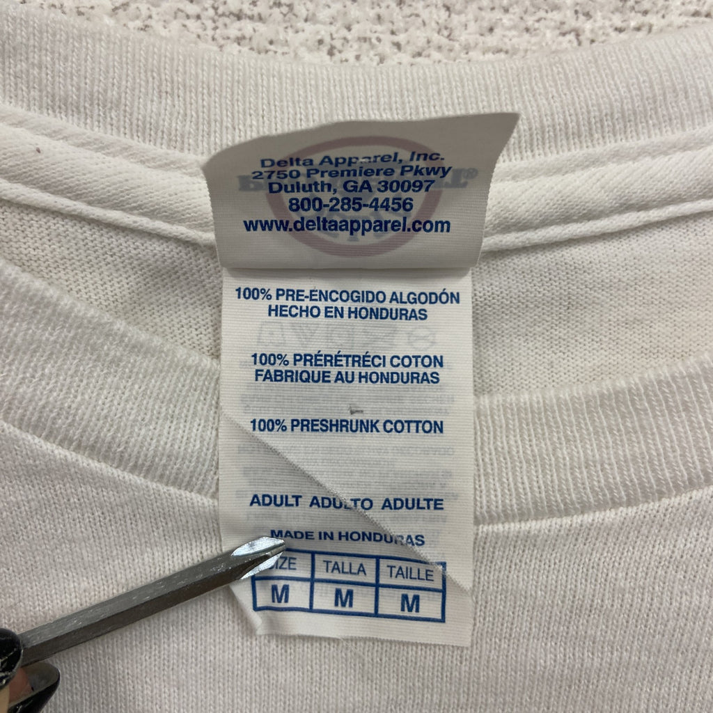 DELTA　デルタ　半袖プリントTシャツ　アーチプリント　白　ホワイト　Mサイズ カットソー メンズ コットン 古着