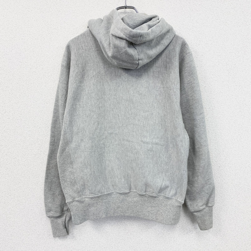 Champion　チャンピオン　リバースウィーブ　スウェットパーカー/フーディー　刺繍ロゴ　霜降りグレー　Mサイズ　古着