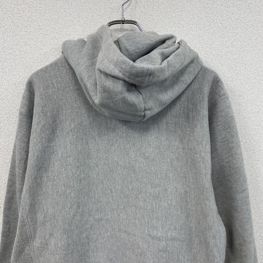 Champion　チャンピオン　リバースウィーブ　スウェットパーカー/フーディー　刺繍ロゴ　霜降りグレー　Mサイズ　古着