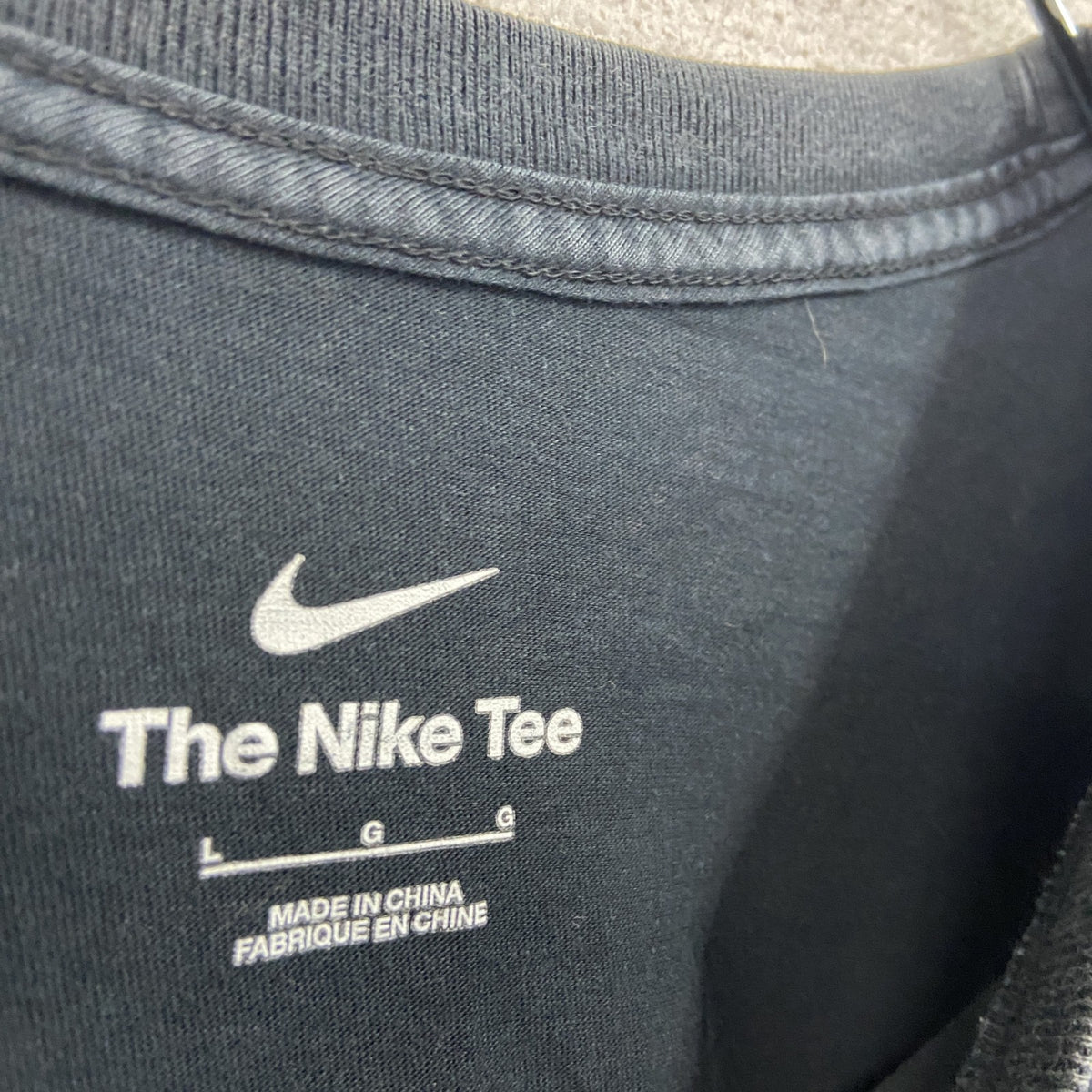NIKE　ナイキ　半袖プリントTシャツ　黒　ブラック　Lサイズ カットソー メンズ コットン 古着