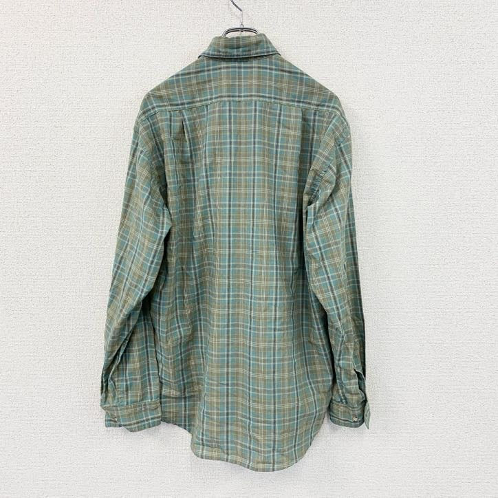 mont-bell　モンベル　長袖チェックシャツ　緑　グリーン　Lサイズ　古着