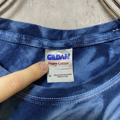 古着 used　GILDAN ギルダン　半袖クルーネックプリントTシャツ　バックプリント　タイダイ柄　レトロデザイン　Mサイズ