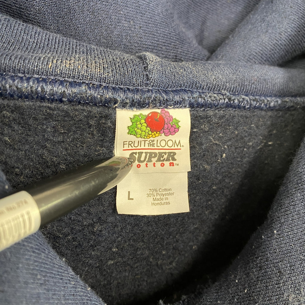 FRUIT OF THE LOOM　フルーツオブザルーム　スウェットパーカー/フーディー　紺　ネイビー　Lサイズ トレーナー スウェットトップス フード付き 古着