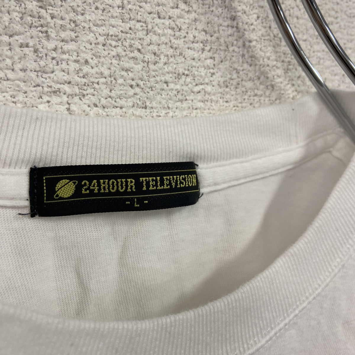 24HOUR TELEVISHON　24時間テレビ　名探偵コナン　半袖アニメプリントTシャツ　日テレ　白　ホワイト　Lサイズ　古着