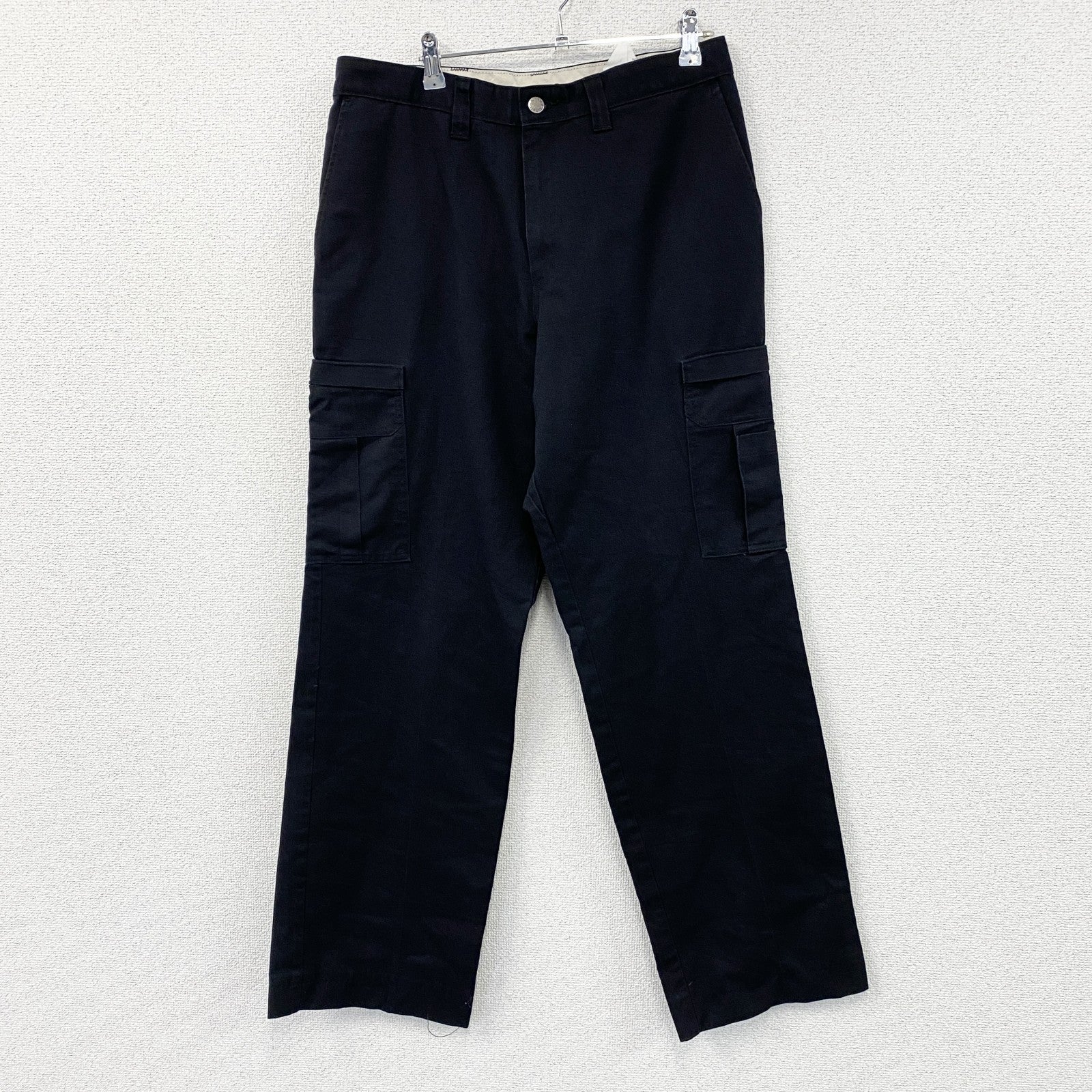 Dickies　ディッキーズ　カーゴパンツ　ワークパンツ　ジップフライ　黒　ブラック　34サイズ　古着