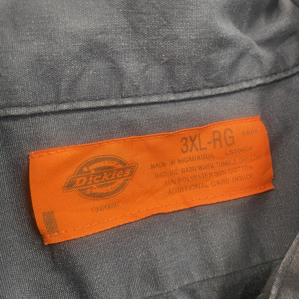 Dickies　ディッキーズ　半袖ワークシャツ　2つポケット　ワンポイント　黒　ブラック　3XLサイズ　古着
