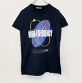 BLOOD BROTHER　半袖プリントTシャツ　宇宙　クルーネック　カジュアルデザイン　黒　ブラック　レトロ　Mサイズ　古着