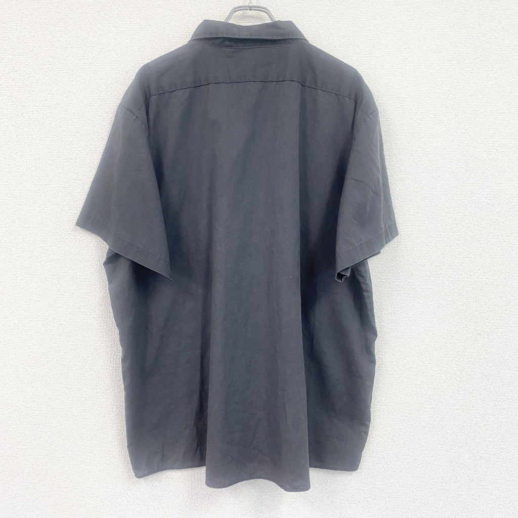 Dickies　ディッキーズ　半袖ワークシャツ　2つポケット　ワンポイント　黒　ブラック　3XLサイズ　古着