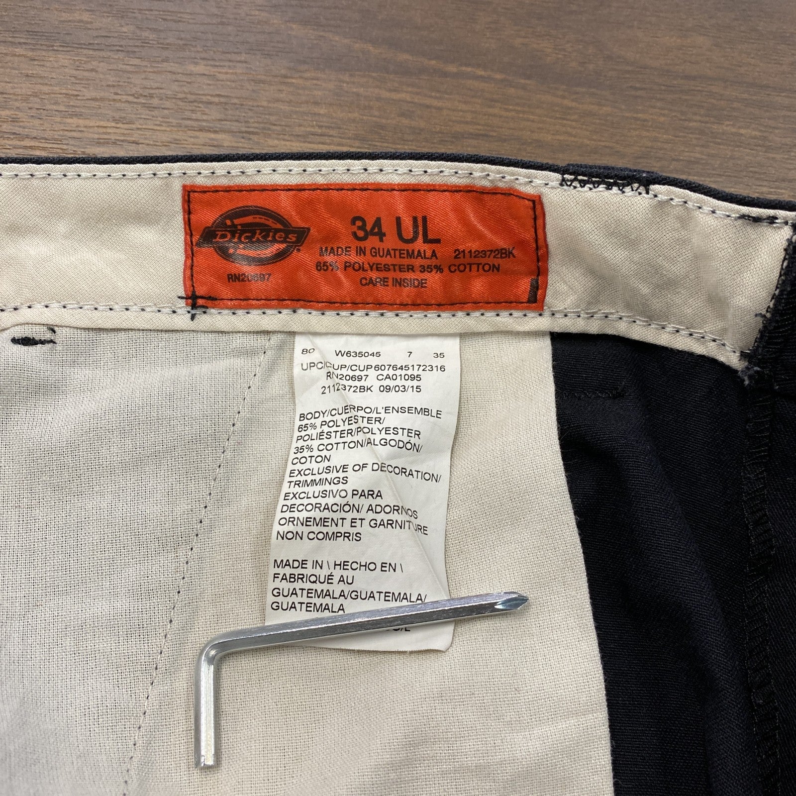 Dickies　ディッキーズ　カーゴパンツ　ワークパンツ　ジップフライ　黒　ブラック　34サイズ　古着