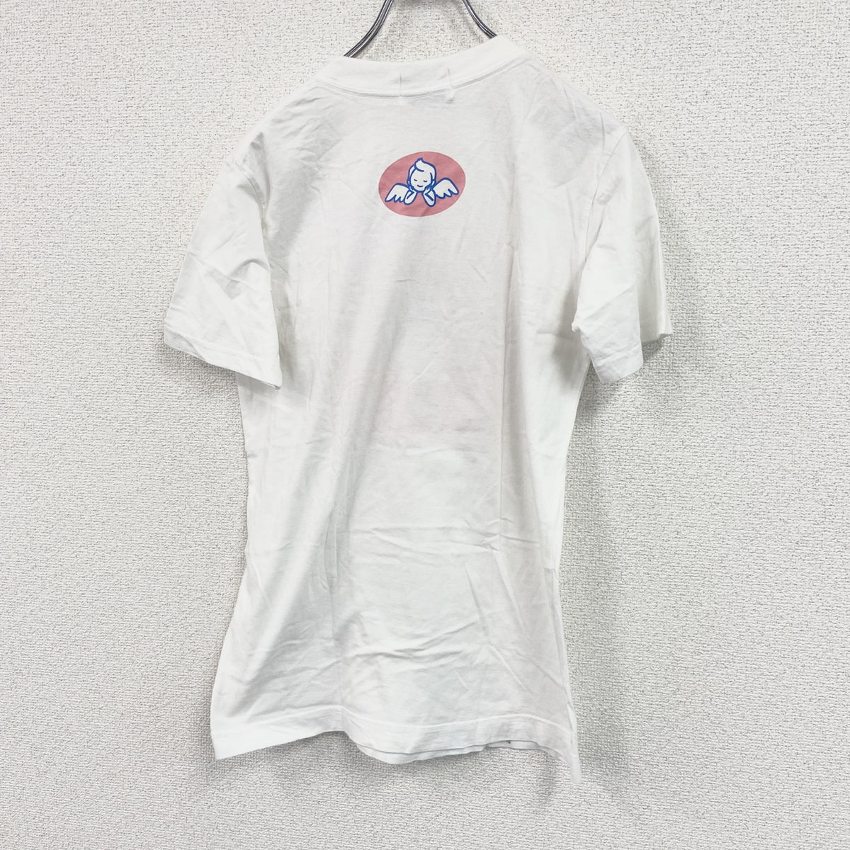 90s　HACHIJYUBUNNO ICHI　半袖プリントTシャツ　天使　ヴィンテージ　白　ホワイト　Sサイズ カットソー メンズ コットン 古着