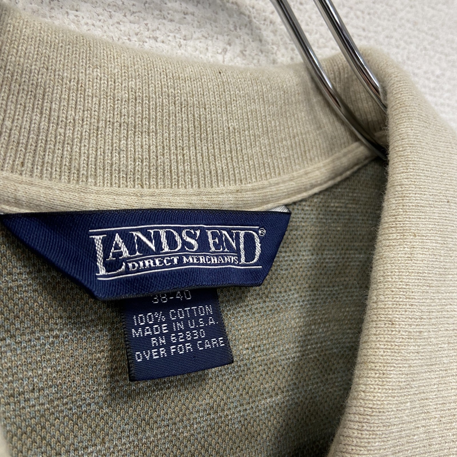 90s　LANDS’ END　ランズエンド　半袖ポロシャツ　ヴィンテージ　マルチカラー　ボーダー　Mサイズ　古着