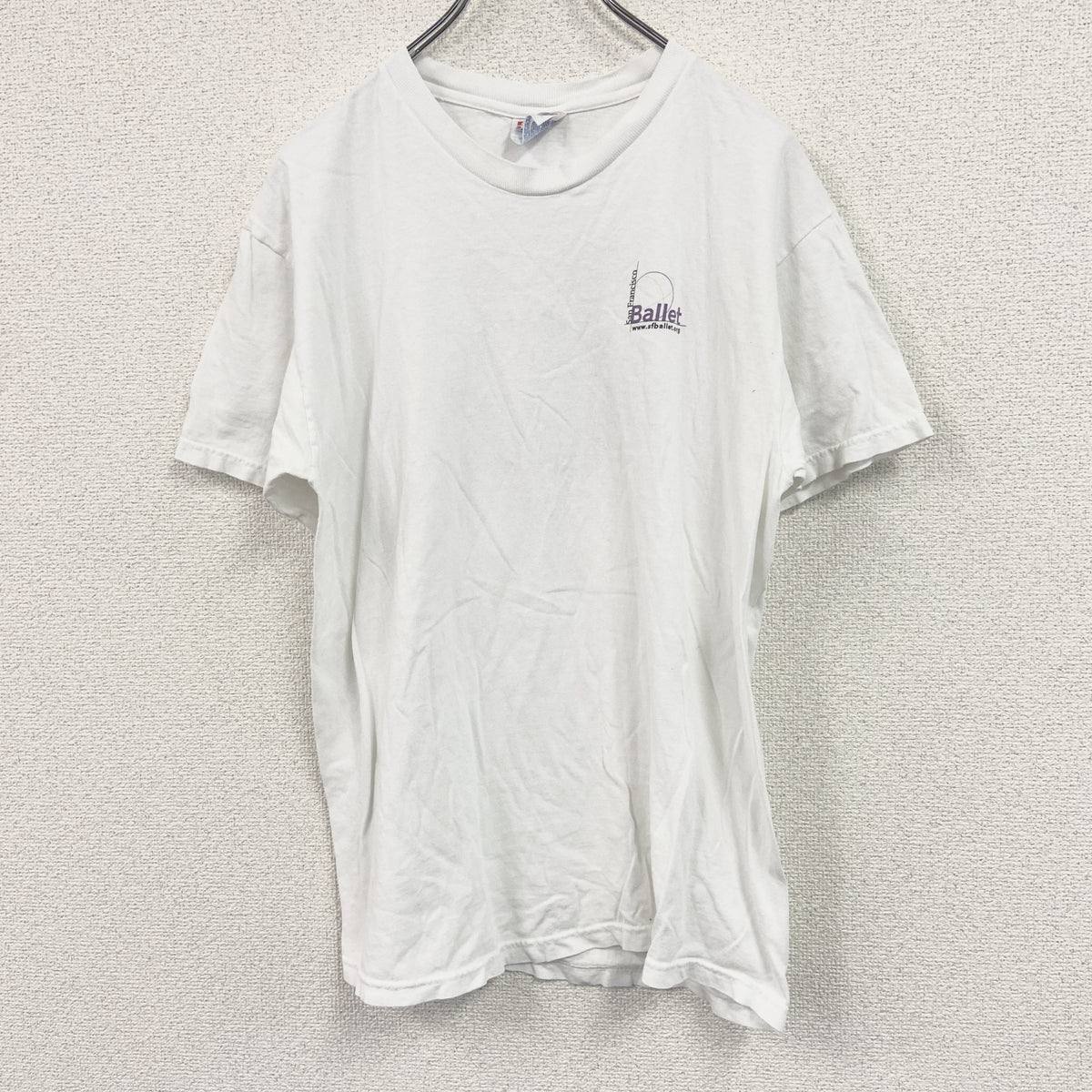 Hanes　ヘインズ　半袖プリントTシャツ　バレリーナ　白　ホワイト　Mサイズ カットソー メンズ コットン 古着
