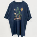 半袖プリントTシャツ　地図　Kyklades　キクラデス諸島　クルーネック　レトロデザイン　紺　ネイビー　Lサイズ　古着