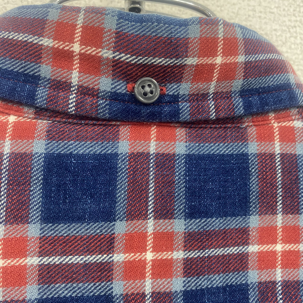 Brooks Brothers　ブルックスブラザーズ　長袖ボタンダウンシャツ　チェック柄　赤　レッド　紺　ネイビー　Mサイズ　古着