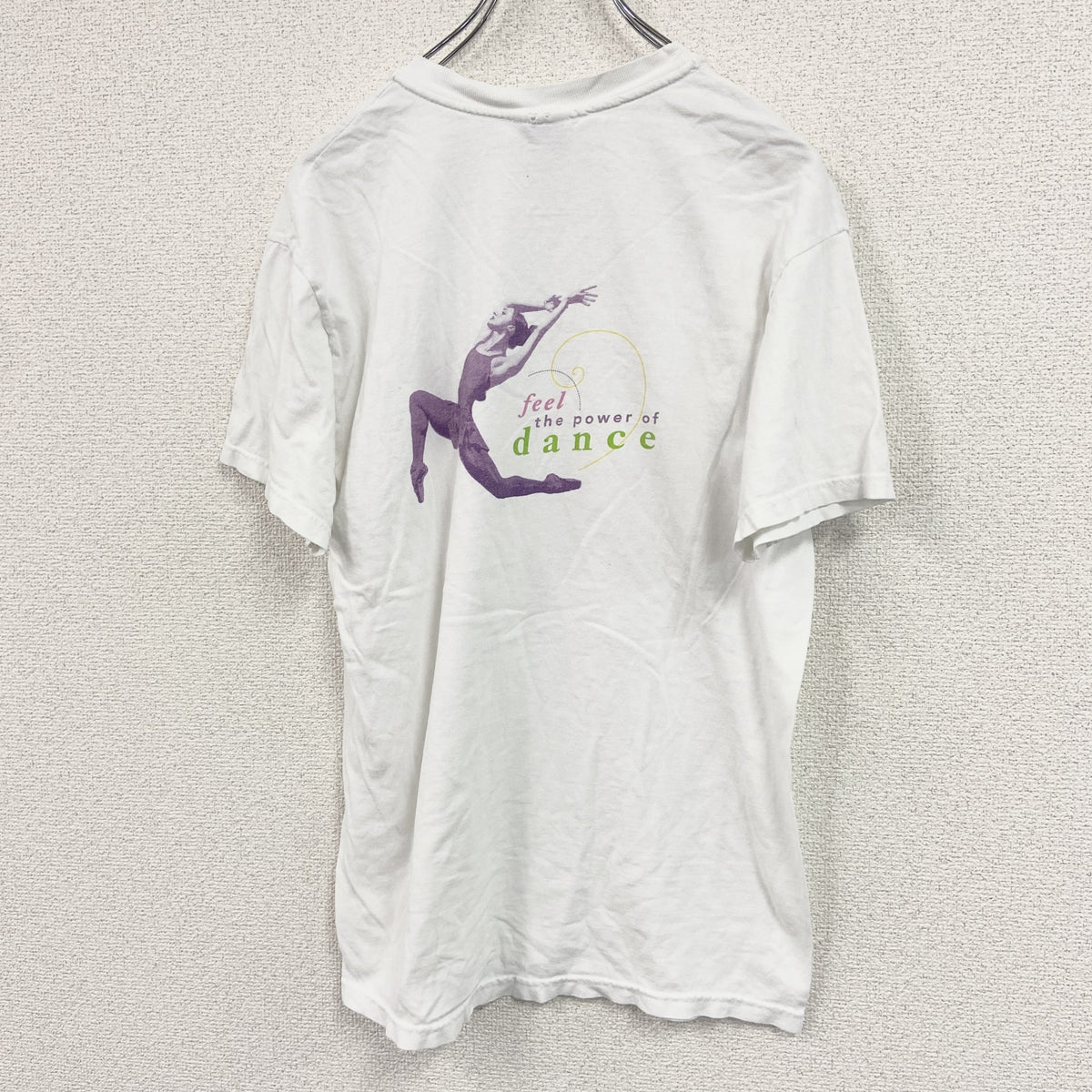 Hanes　ヘインズ　半袖プリントTシャツ　バレリーナ　白　ホワイト　Mサイズ カットソー メンズ コットン 古着