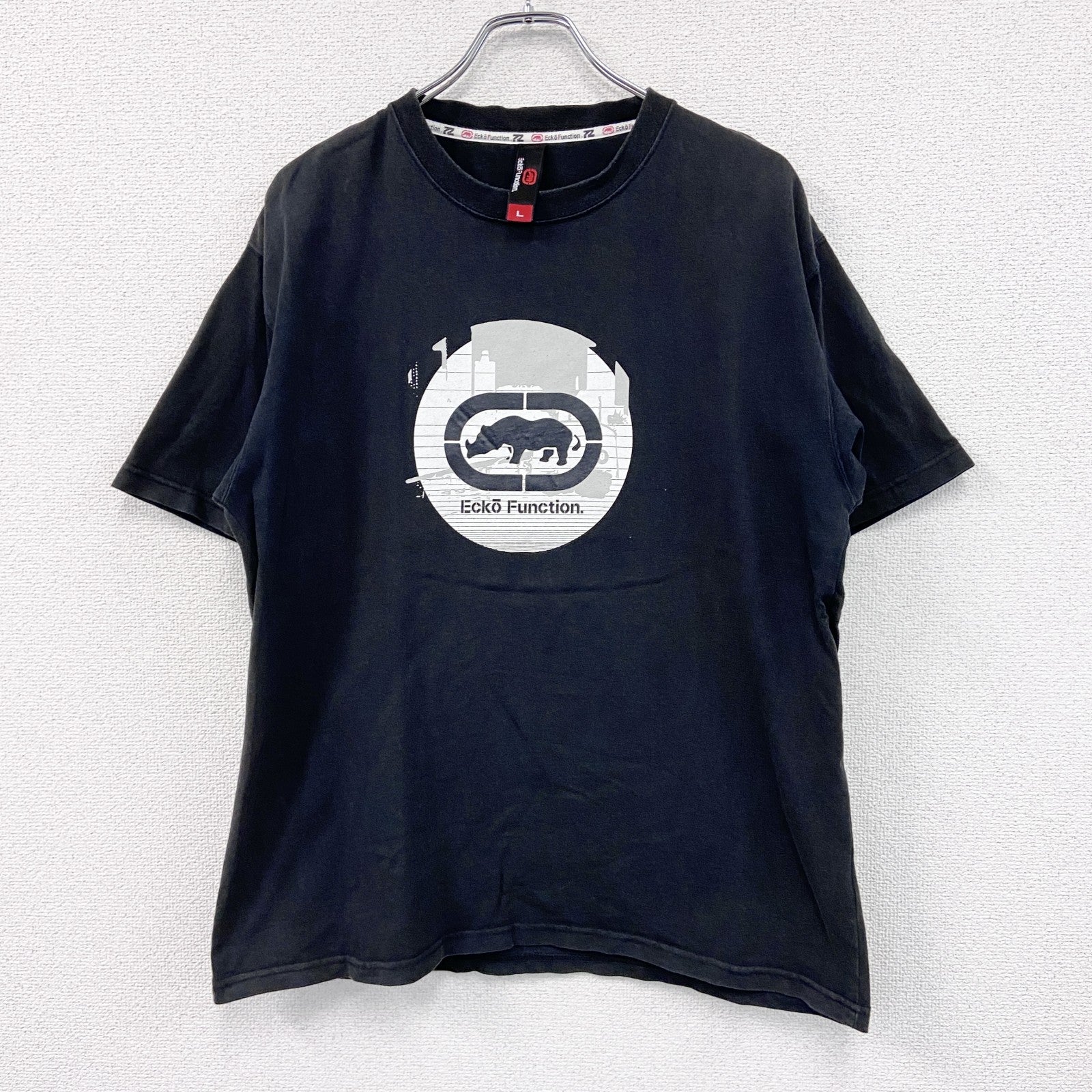 00s　ECKO FUNCTION　エコーファンクション　半袖プリントTシャツ　ヴィンテージ　ブラック　Lサイズ　古着