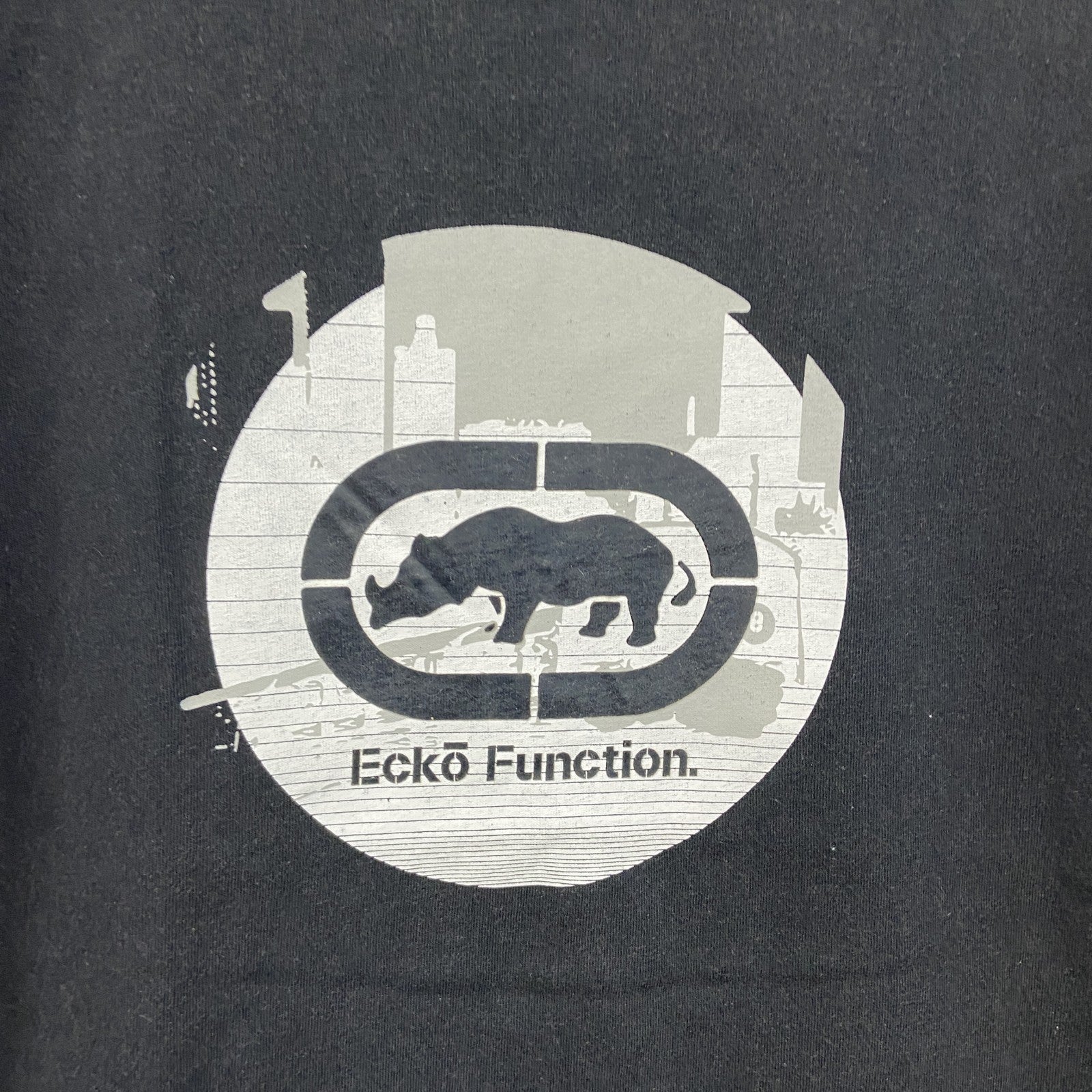 00s　ECKO FUNCTION　エコーファンクション　半袖プリントTシャツ　ヴィンテージ　ブラック　Lサイズ　古着
