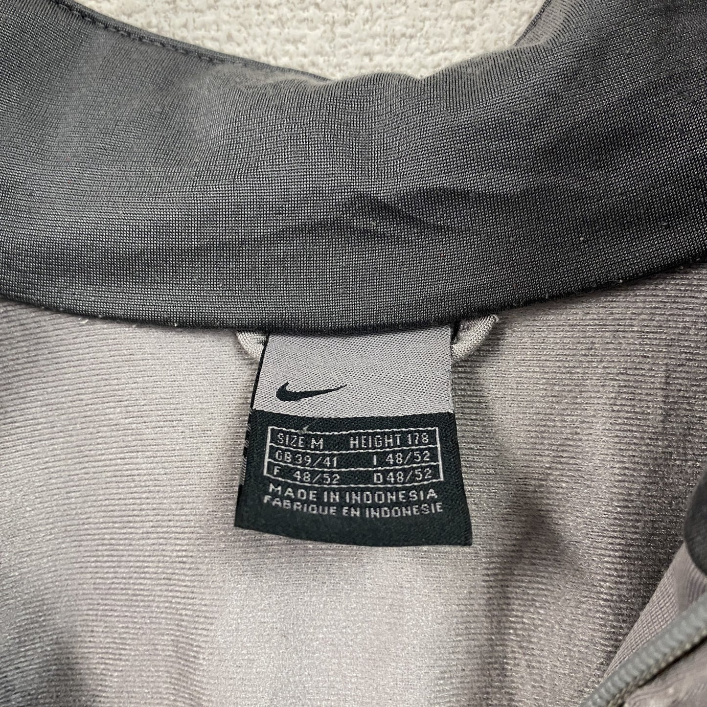 00s　NIKE　ナイキ　フルジップジャージパーカー　フード取り外し可能　ヴィンテージ　灰色　グレー　Mサイズ