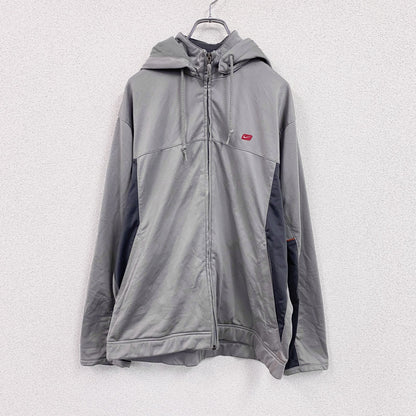 00s　NIKE　ナイキ　フルジップジャージパーカー　フード取り外し可能　ヴィンテージ　灰色　グレー　Mサイズ