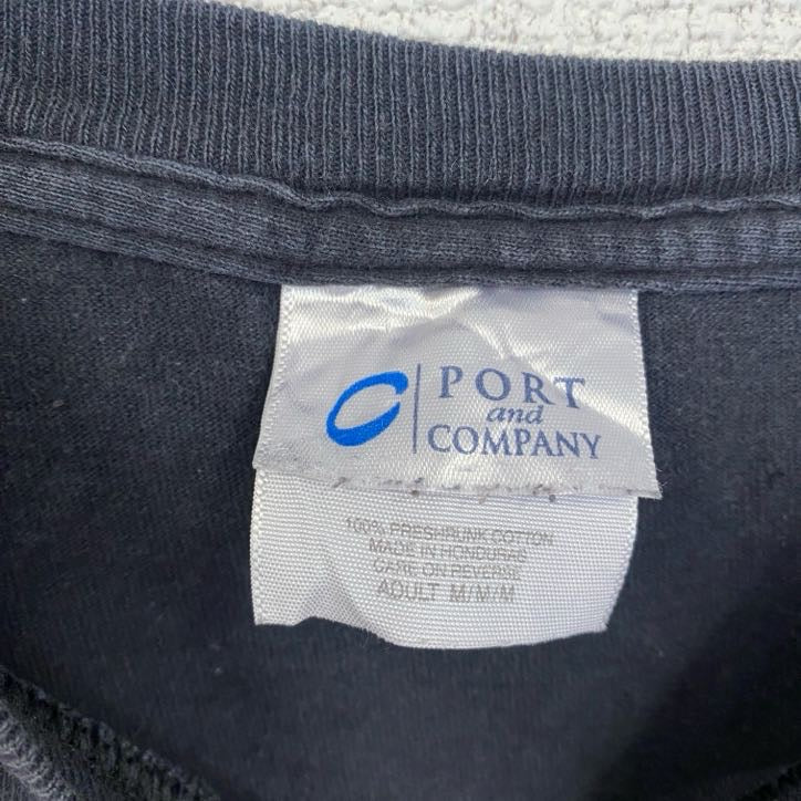 PORT＆COMPANY　半袖プリントTシャツ　女子バスケットボール　レトロデザイン　黒　ブラック　Mサイズ　古着