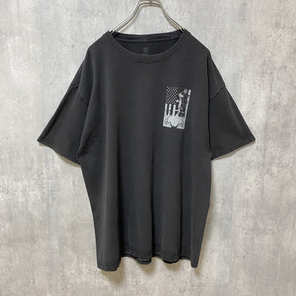 古着 used　半袖ワンポイントロゴTシャツ　バックプリント　ビッグシルエット　ブラック　オーバーサイズ　XLサイズ