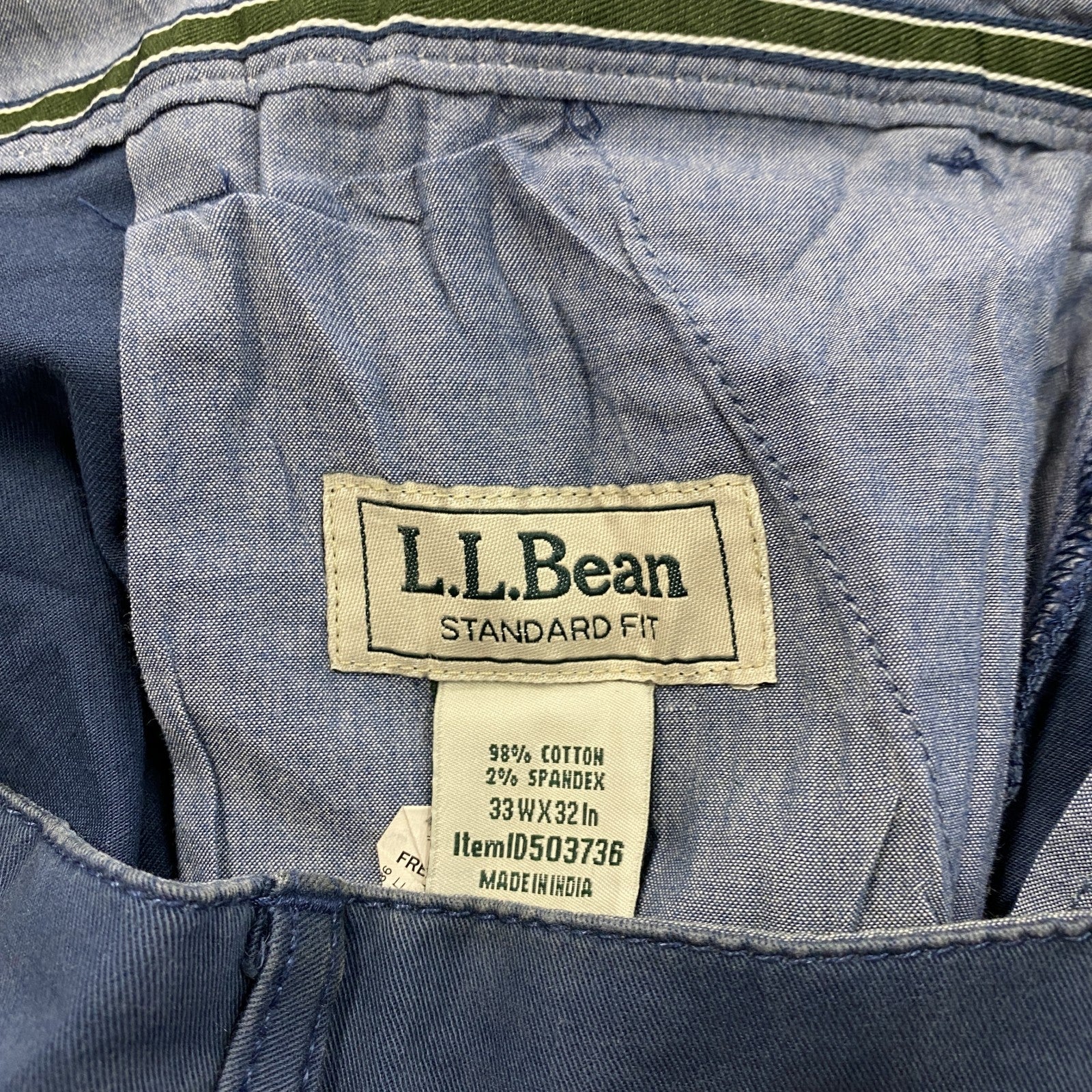 L.L.Bean　エルエルビーン　チノパンツ　紺　ネイビー　W33サイズ　古着