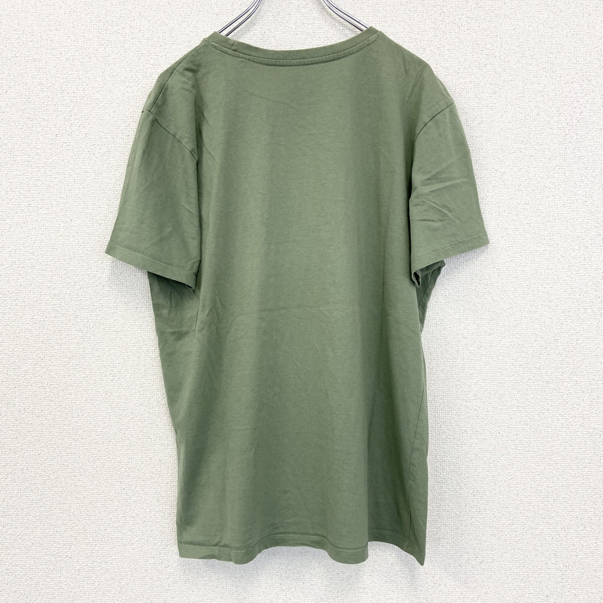 JEAN PASCALE　半袖コラージュプリントTシャツ　クルーネック　カジュアルデザイン　黄緑　XLサイズ　古着