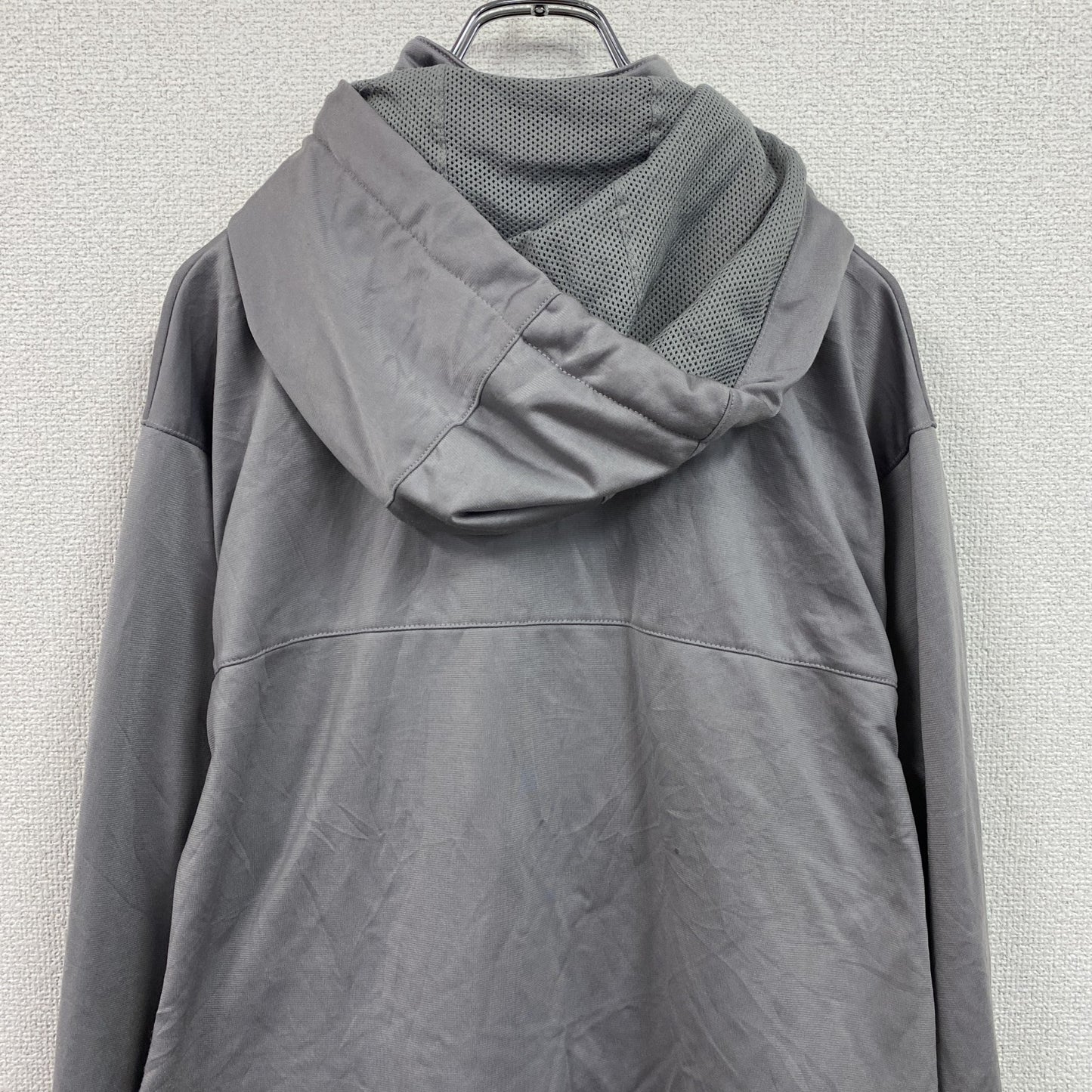 00s　NIKE　ナイキ　フルジップジャージパーカー　フード取り外し可能　ヴィンテージ　灰色　グレー　Mサイズ